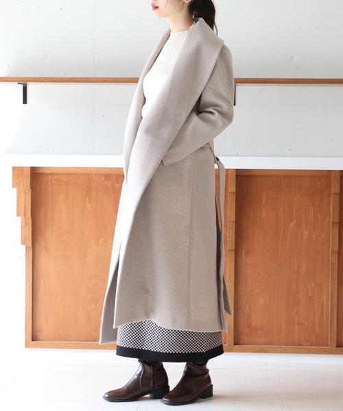 「MAISON BREEZE」 チェスターコート L ブラウン レディース_画像5