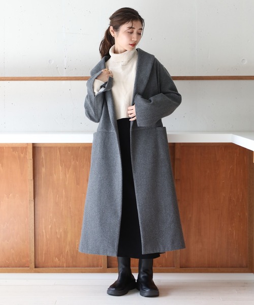 「MAISON BREEZE」 チェスターコート L ブラウン レディース_画像9