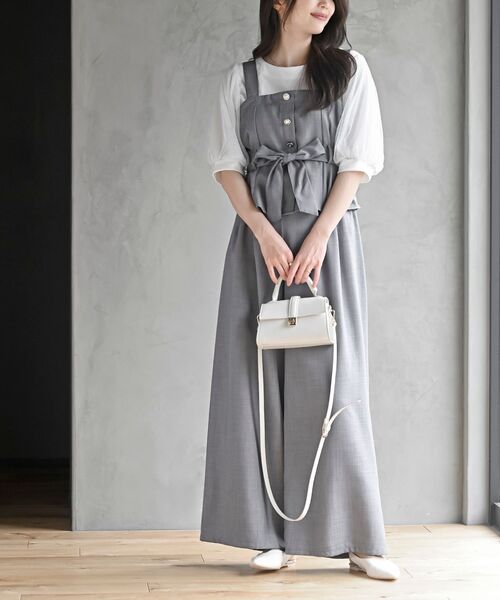 r・p・s セットアップ 多釦ビスチェ×ワイドパンツセットアップ