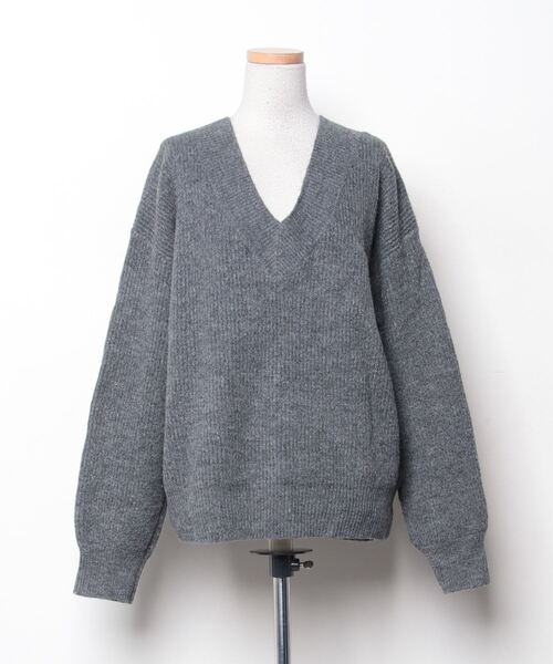 mystic 「mystic」 Vネックニット FREE グレー レディース : ZOZOTOWN