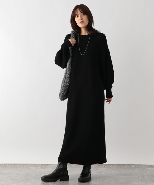 「GLOBAL WORK Smile Seed Store」 ニットワンピース LARGE ブラック レディース_画像3