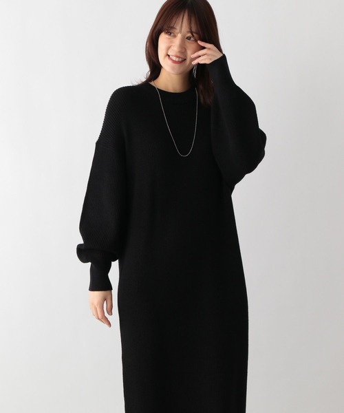 「GLOBAL WORK Smile Seed Store」 ニットワンピース LARGE ブラック レディース_画像4