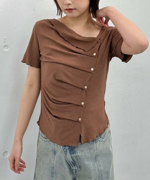 archives tシャツ アシメタックボタンカットTOPS 5S