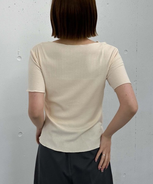 トップス vintage77 archives tシャツ アシメタックボタンカットTOPS 5S レディース