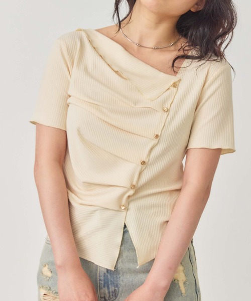 archives tシャツ アシメタックボタンカットTOPS 5S