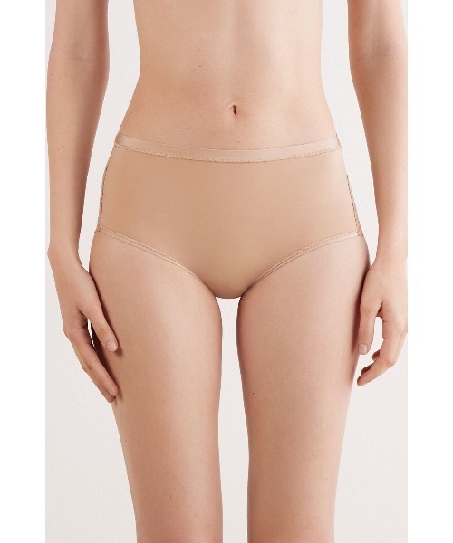 MICRO ショーツ　(GRY) Intimissimi ショーツ マイクロファイバー＆レース ハイウエスト