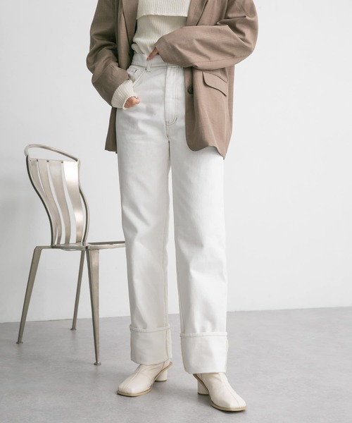[KBF] Denim брюки 38 белый женский 