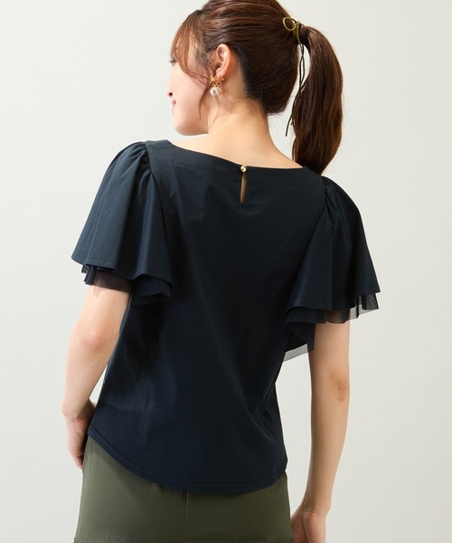 ローズティアラ　フリル袖カットソー Rose Tiara（ローズティアラ） tシャツ 「手洗い可」フリル袖
