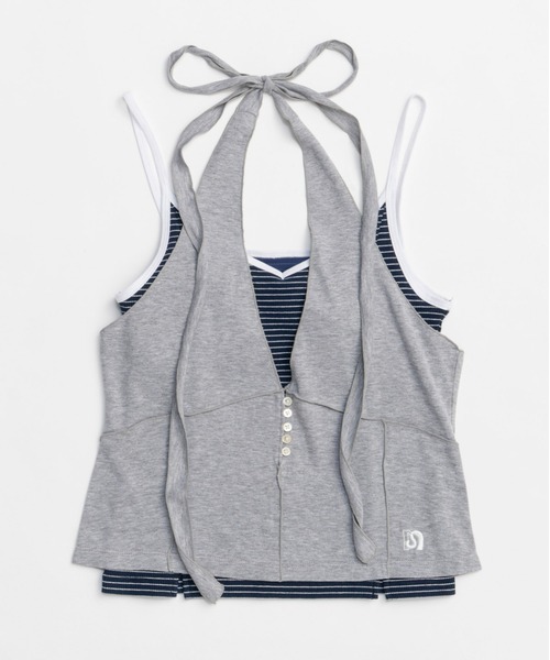 キャミソール Halter Neck Top /ホルターネックトップス MAISON SPECIAL キャミソール Border Camisole Halter Neck Set