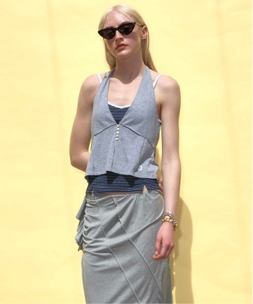 キャミソール Border Camisole Halter Neck Set Top/ボーダーキャミホルターネックセット「MAISON SPECIAL MAISON SPECIAL キャミソール Border Camisole Halter Neck Set
