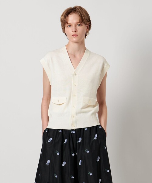 ベスト ジレ 「LOEFF」フラップ Vネック ベスト レディース LOEFF ベスト ジレ 「LOEFF」フラップ Vネック レディース