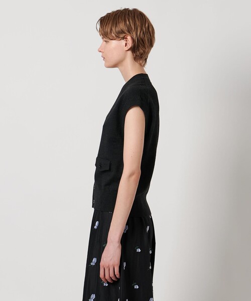 LOEFF ベスト ジレ 「LOEFF」フラップ Vネック レディース