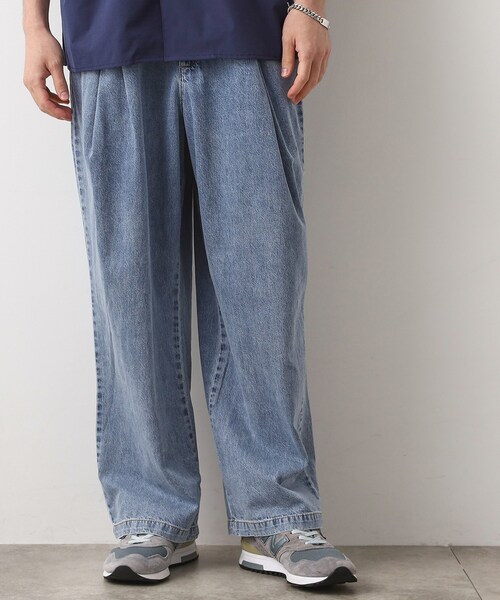 新品★ ワイド デニムパンツ ダークグレーTOMORROWLAND ¥21780 THE SHOP TK パンツ ツータックワイドデニムパンツ メンズ : ZOZOTOWN