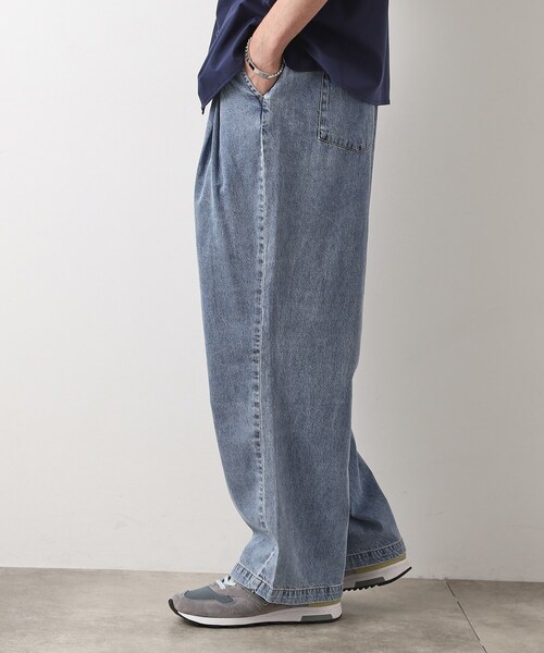 THE SHOP TK パンツ ツータックワイドデニムパンツ メンズ : ZOZOTOWN