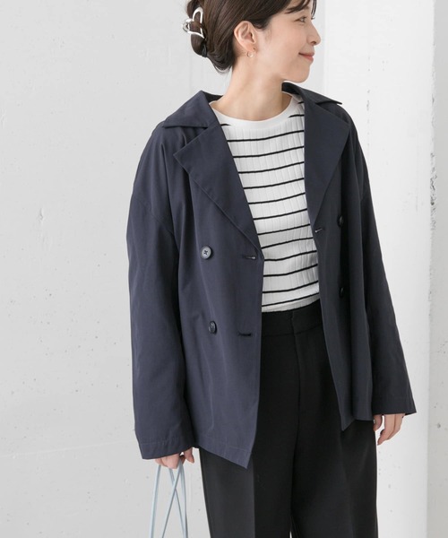 未使用！URBAN RESEARCH DOORS 2WAYコート ネイビー 38 URBAN RESEARCH DOORS ショールカラー2WAYロングコート