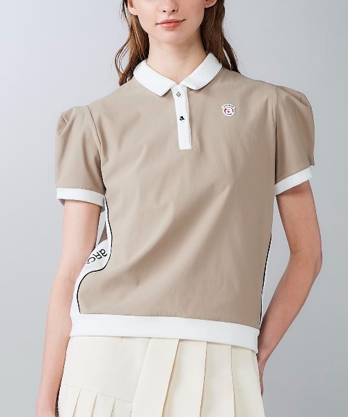 archivioポロシャツレディース38 archivio（アルチビオ） ポロシャツ ポロ 「LADIES」綿ベロア切替UV冷