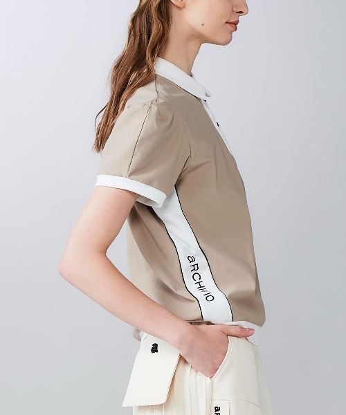 archivio（アルチビオ） ポロシャツ ポロ 「LADIES」綿ベロア切替UV冷