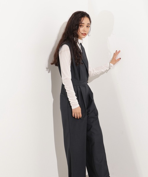 Derhy フランスパリ購入　ジャンプスーツオールインワン　Mサイズ　ネイビー N.Natural Beauty Basic オールインワン 「PS/低身長サイズ