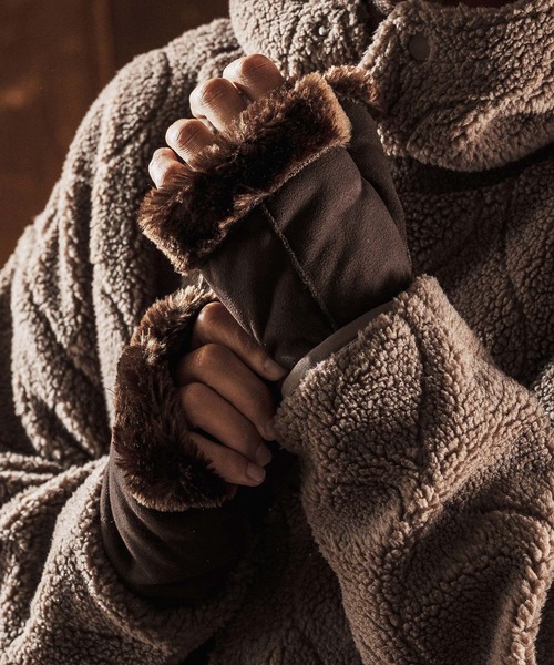 手袋 mko13025-Faux Mouton Fingerless Gloves フィンガーレスグローブ(AG05-023acf) メンズ_7