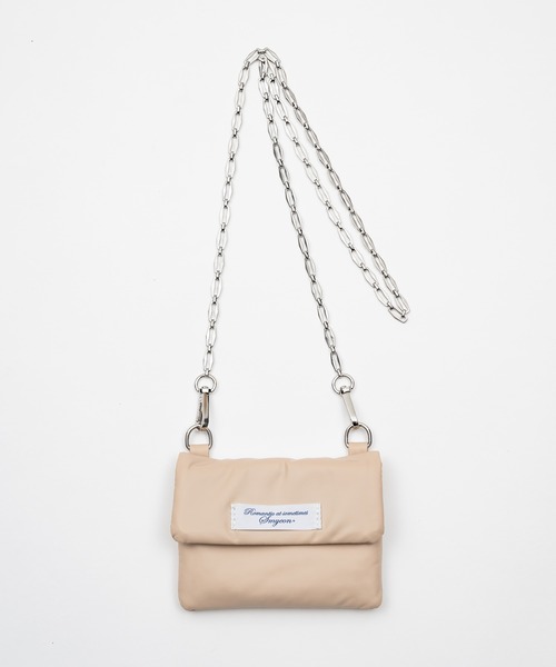 smyeon チェーンコンパクトリップポーチ ホワイト Smyeon ポーチ Chain compact pouch bag/チェーンコンパクト