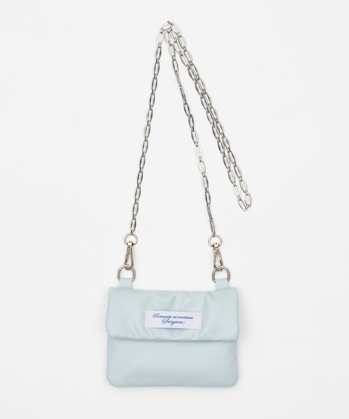 smyeon チェーンコンパクトリップポーチ ライトブルー Smyeon ポーチ Chain compact pouch bag/チェーンコンパクト