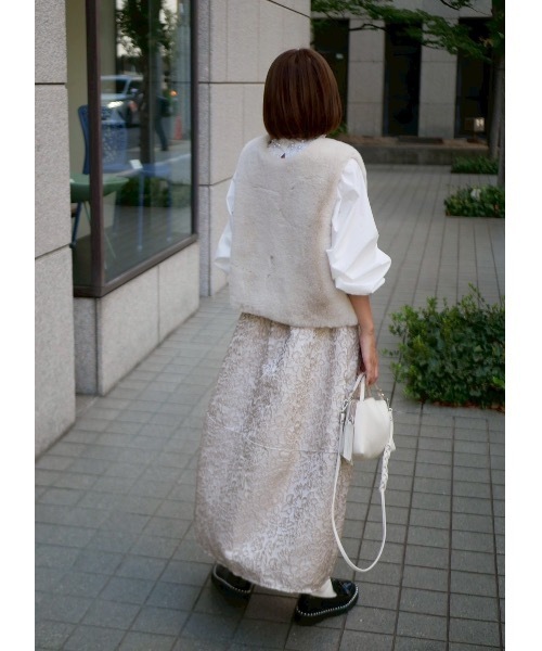 BeBeoD（ベベッド） コート アウター リボンデザインショートファー