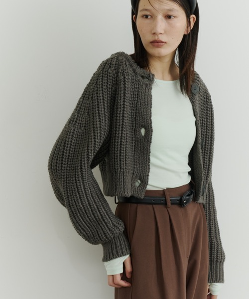 【美品】sacai クロップドニット room153 ニット セーター 2wayチャンキークロップドニット レディース