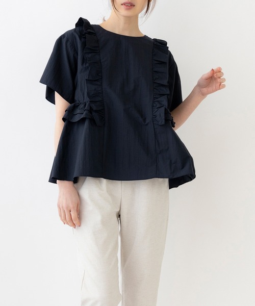 「Sono」 半袖ブラウス 1 ネイビー レディース_画像7