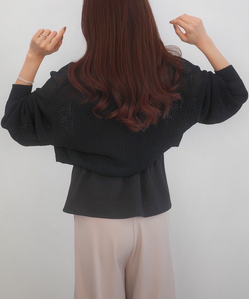 「CENEA」 ニットカーディガン LARGE ピンクベージュ レディース_画像6