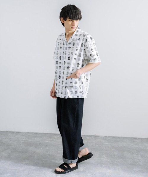 「KRIFF MAYER」 半袖シャツ L ネイビー メンズ_画像5