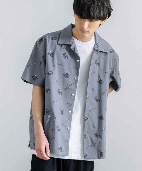 「KRIFF MAYER」 半袖シャツ L ネイビー メンズ_画像6