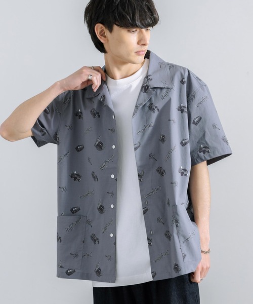「KRIFF MAYER」 半袖シャツ L ネイビー メンズ_画像7