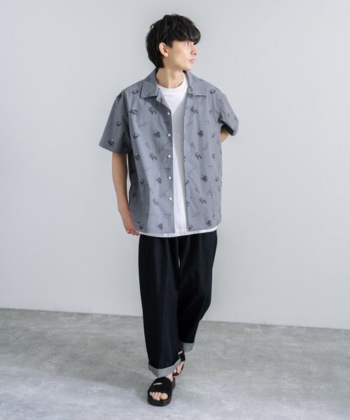 「KRIFF MAYER」 半袖シャツ L ネイビー メンズ_画像8