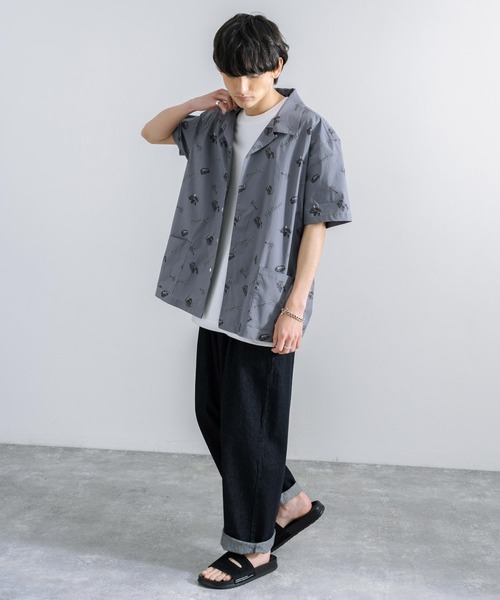 「KRIFF MAYER」 半袖シャツ L ネイビー メンズ_画像9