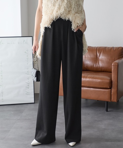 パンツ リッチエアジャージー2タックパンツ レディース : ZOZOTOWN