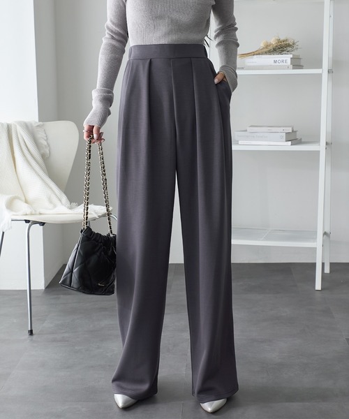 パンツ リッチエアジャージー2タックパンツ レディース : ZOZOTOWN