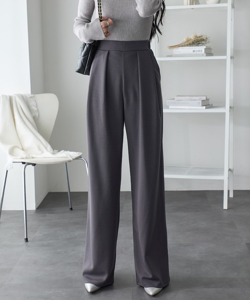 パンツ リッチエアジャージー2タックパンツ レディース : ZOZOTOWN