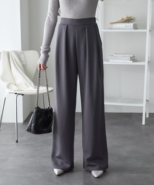 パンツ リッチエアジャージー2タックパンツ レディース : ZOZOTOWN