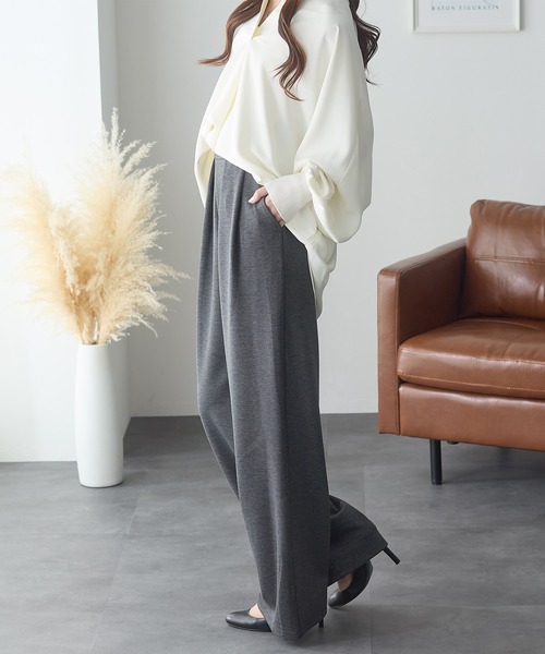 パンツ リッチエアジャージー2タックパンツ レディース : ZOZOTOWN