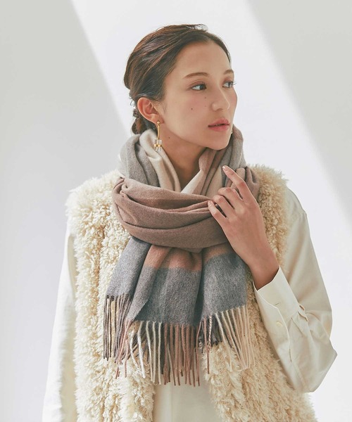 IMC マフラー ストール カシミヤ100％ チェックストール レディース