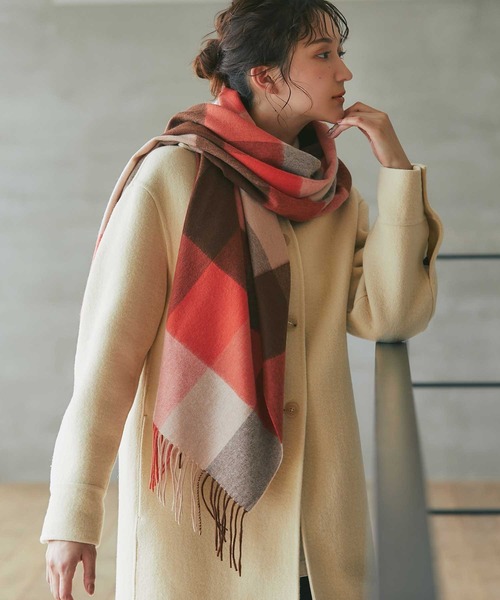 IMC マフラー ストール カシミヤ100％ チェックストール レディース