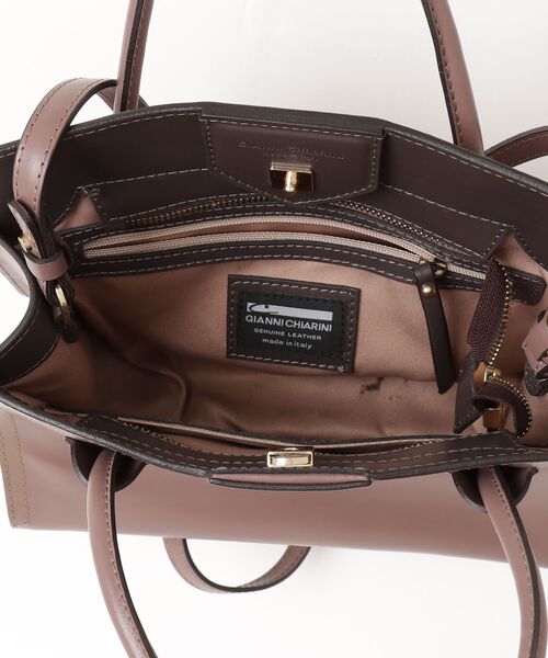 ジャンニキャリーニ ブラウンレザー2wayバッグ GIANNI CHIARINI（ジャンニ キアリーニ） 2WAYバッグ - ブラウン