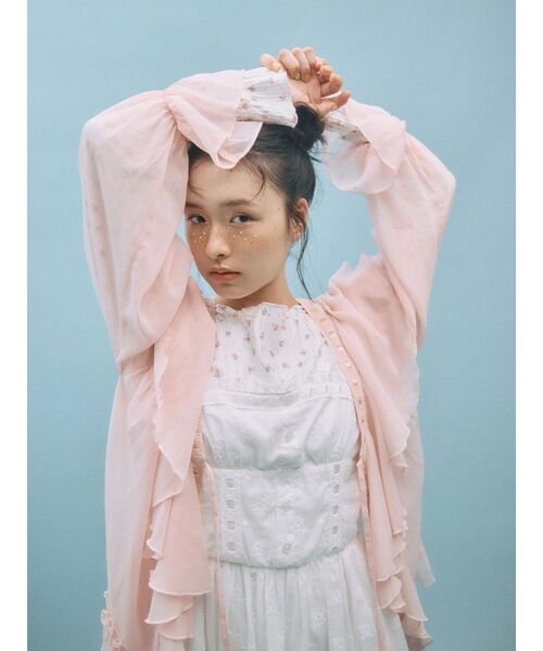 merry jenny（メリージェニー） カーディガン シアーフリルボレロ