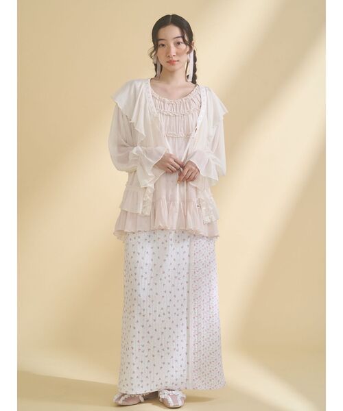 me＆me couture フリルトップス カーディガンピンク レース新品未使用 me＆me couture フリルトップス カーディガンピンク レース新品未使用