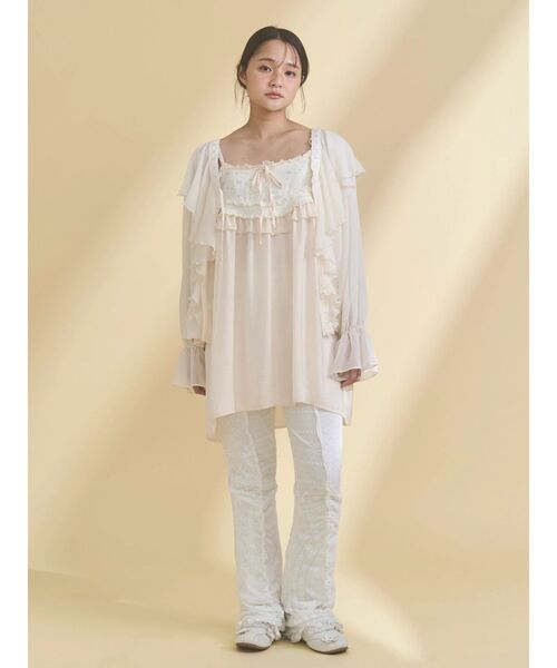 merry jenny（メリージェニー） カーディガン シアーフリルボレロ