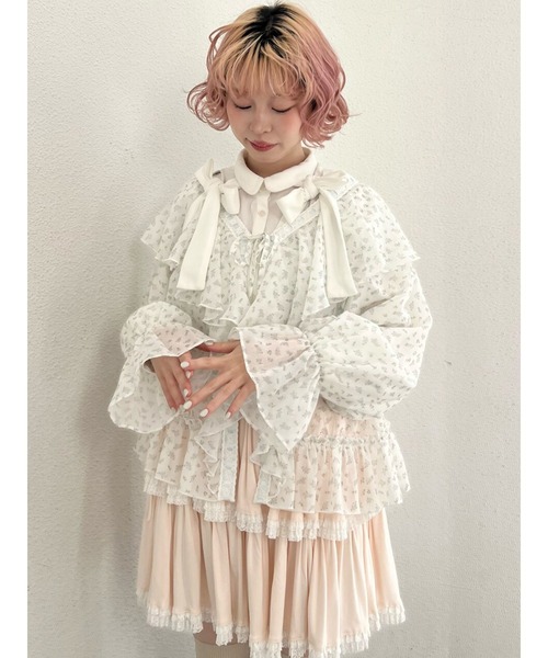 【美品】FOXEY NEWYORK ボレロ カーディガン リボン フリル 美品】FOXEY NEWYORK ボレロ カーディガン リボン フリル ケーブル
