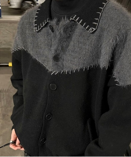 NOWLE（ノウル） ブルゾン アウター 「NOWLE」シャギー切替 ステッチ