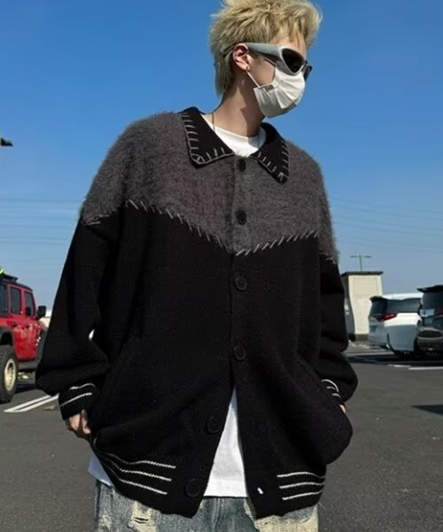 NOWLE（ノウル） ブルゾン アウター 「NOWLE」シャギー切替 ステッチ