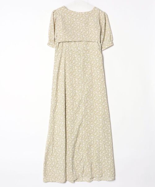 「JUNOAH」 花柄コンビワンピース X-LARGE グリーン レディース_画像2