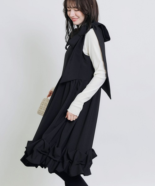 美品　PICCIN ピッチン　アシメントリー　フリルジレ　ブラック　M 楽天市場】PICCIN ピッチン ベスト 907000 レディース フリル ペプラム